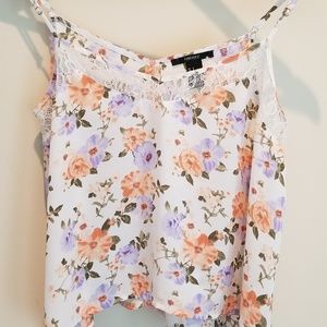 Floral String Strap Crop Top